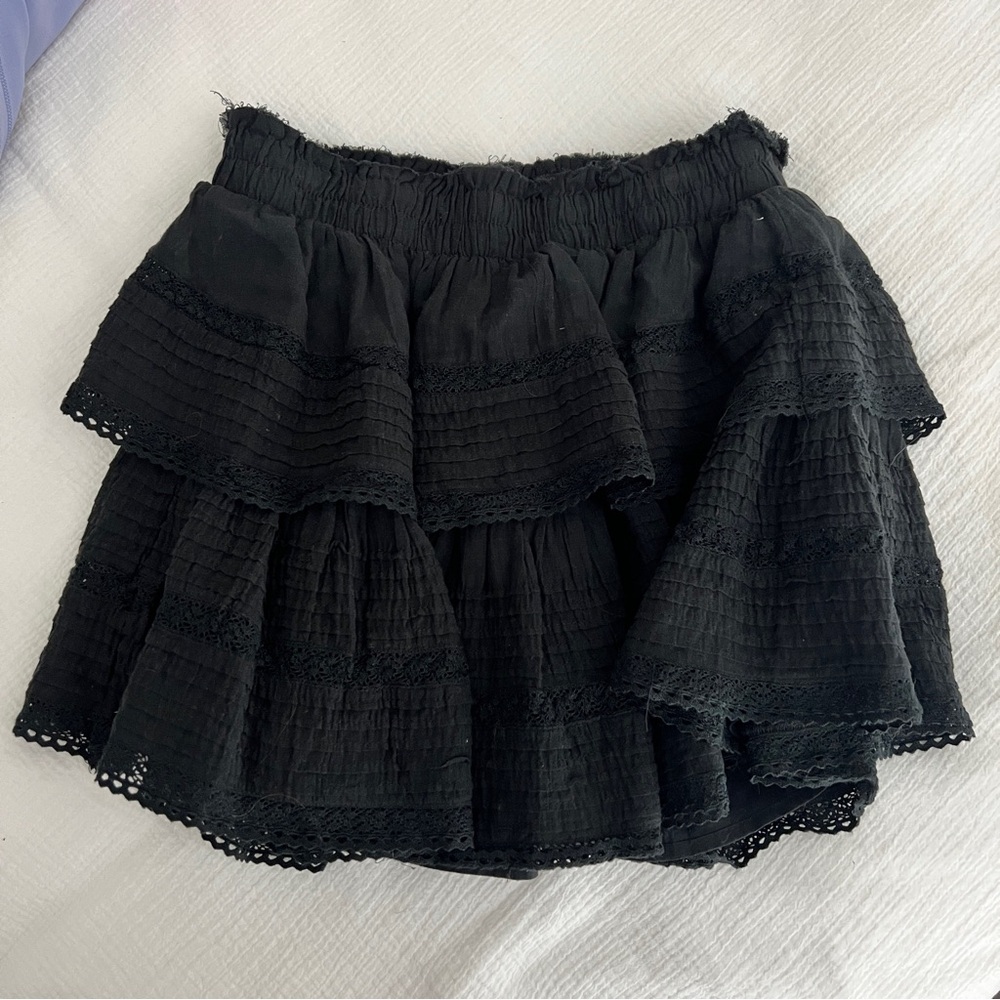 Aerie Rock ‘N’ Ruffle Mini Skirt in Black